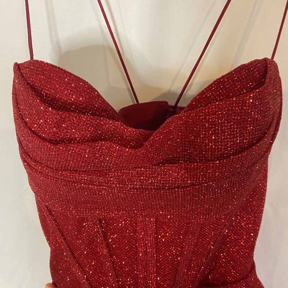 Bodycon Red Glitter Prom Dress - New+Tags Attached